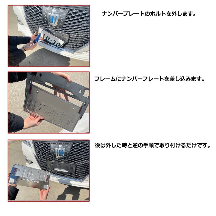 キャスト スタイル アクティバ スポーツ LA250S LA260S ナンバーフレーム 車 ナンバープレート カーボン調 2枚セットts