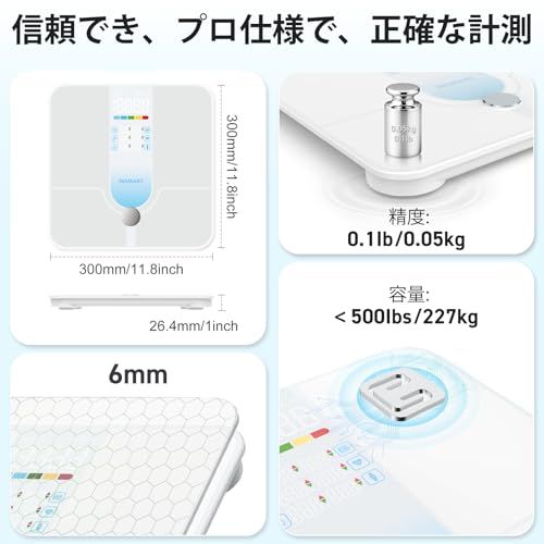 （体重体組成計）INSMART 体重計 スマホ連動 体脂肪計・体組成計 Bluetooth対応 ヘルスメーター【2025新登場】アプリ対応/apple watch/GoogleFit/Fitbit/appleヘルスケア連携/体重/体脂肪率/筋 8457c4c3