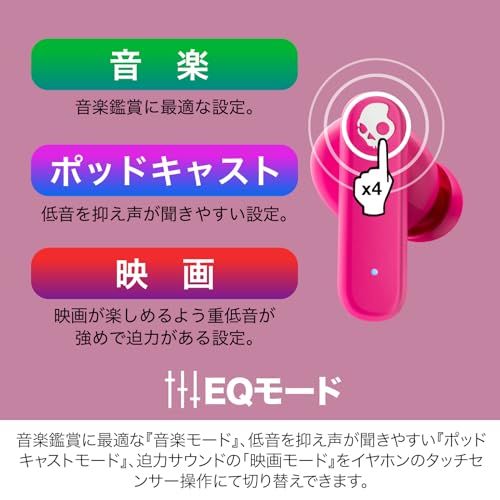 Skullcandy 公式ストア Smokin' Buds ワイヤレスイヤホン Bluetooth 5.2 マイク付き 重低音モデル 最大20時間再生 IPX4防水 コンパクト オリジナルステッカー付き (Pink)ma 97963fad