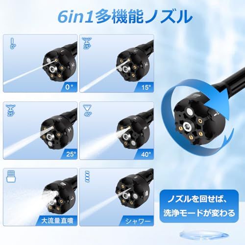 ☆新品☆NANWEI コードレス高圧洗浄機 充電式 マキタ18Vバッテリー対応 ブラシレスモーター 洗車機 小型軽量 自吸式 水道接続不要 6in1ノズル/フォームノズル付き ペットボトル使用可能 庭掃除用 高圧水ジェット (本体のみ)【バッ 7cecf703