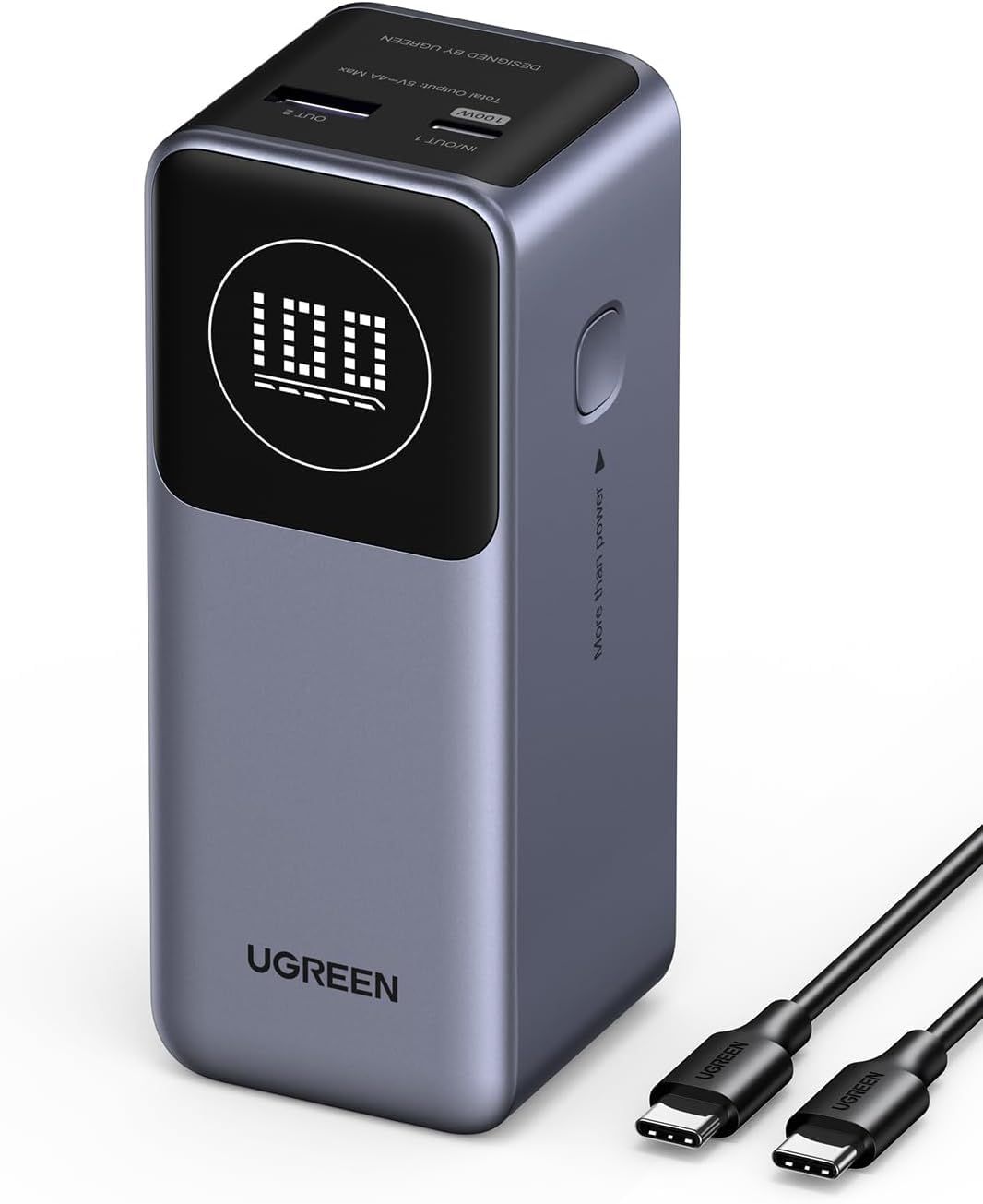 ☆新品☆UGREEN Nexode 小型モデル 100W 急速充電 PD・PPS規格対応 12000mAh大容量 コンパクト 縦置きデザイン 省スペース LCDディスプレイ搭載 パススルー機能 低電流モード搭載 PSE技術基準適合 iPad ec81f5fc