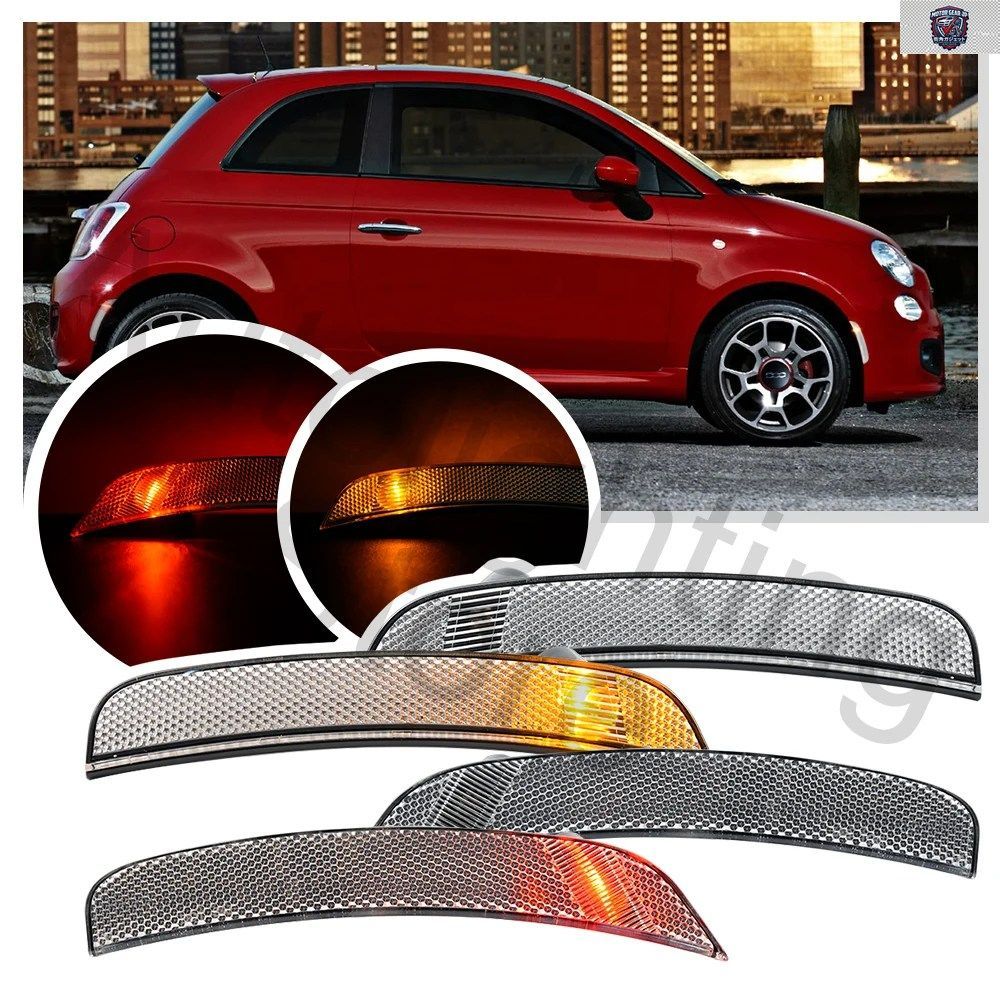 4個入り FIAT 500/500C POP LOUNGE 2012-2019 フロント/リア バンパーランプ サイドマーカー ターンシグナル インジケーター リフレクター