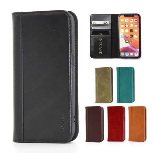CIBOLA 高級牛革 POCO F7 Pro 対応 スマホケース 手帳型 本革 POCO F7Pro 用 スマホカバー 手帳 革 カード収納 耐衝撃 ビジネス 大人 革レザー スタンド機能 内蔵マグネット (ブラック)Ju