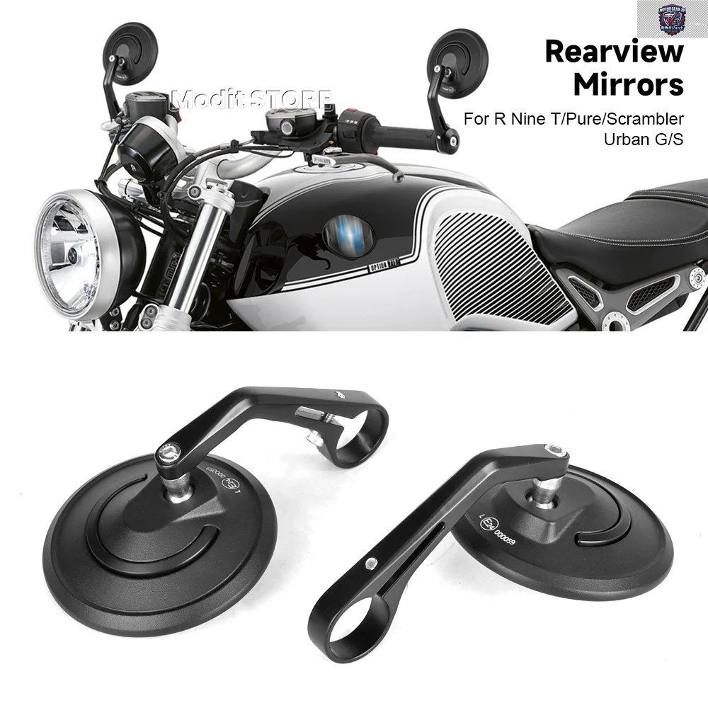BMW R9T RNINET PURE SCRAMBLER RNINET URBAN G/S 2020-2023 オートバイ用ラウンドハンドルバーバーエンドバックミラー