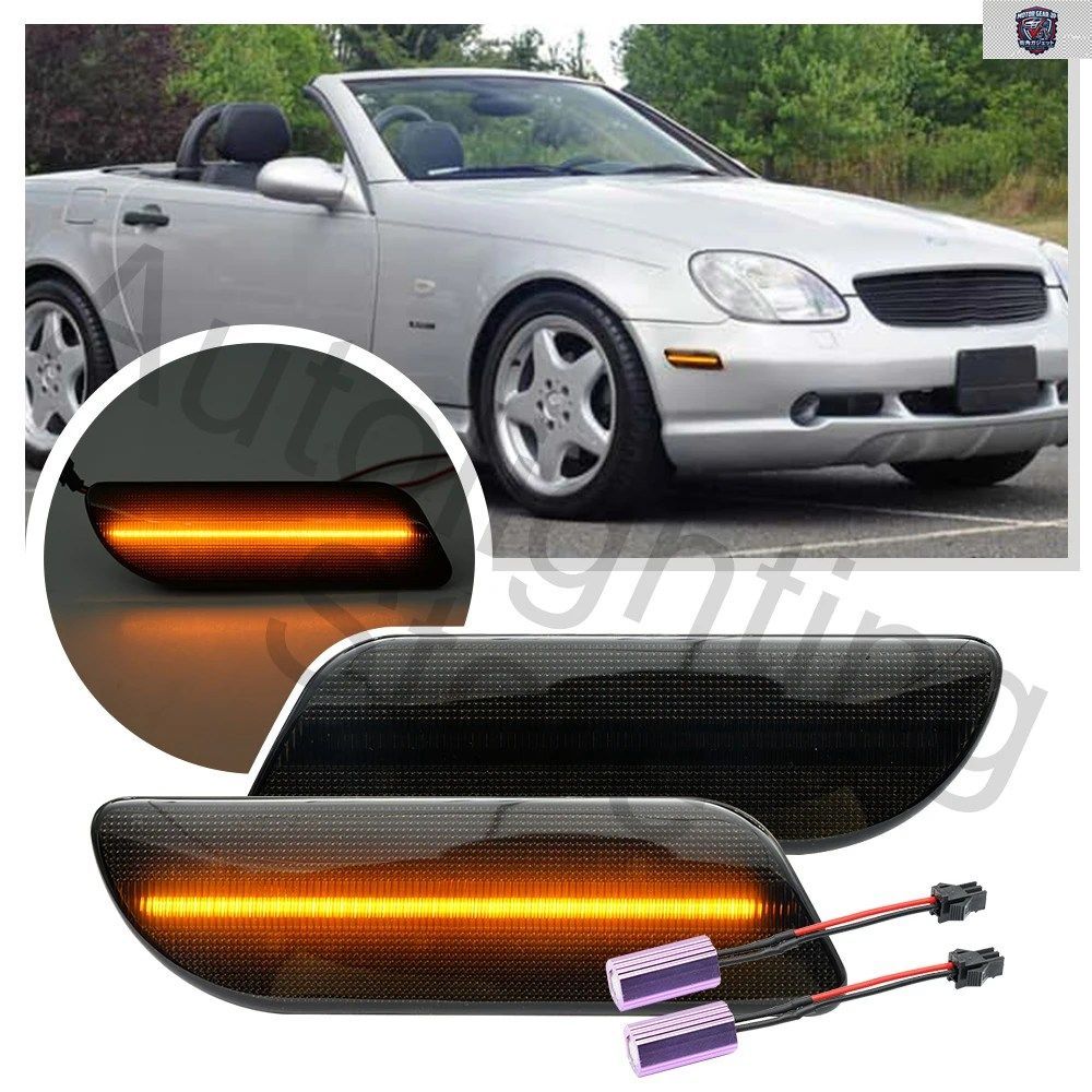 メルセデスベンツ SLKクラス R170 CLKクラス W208 1997-2004 フロントバンパーターンシグナルライト サイドマーカーライト 2個セット