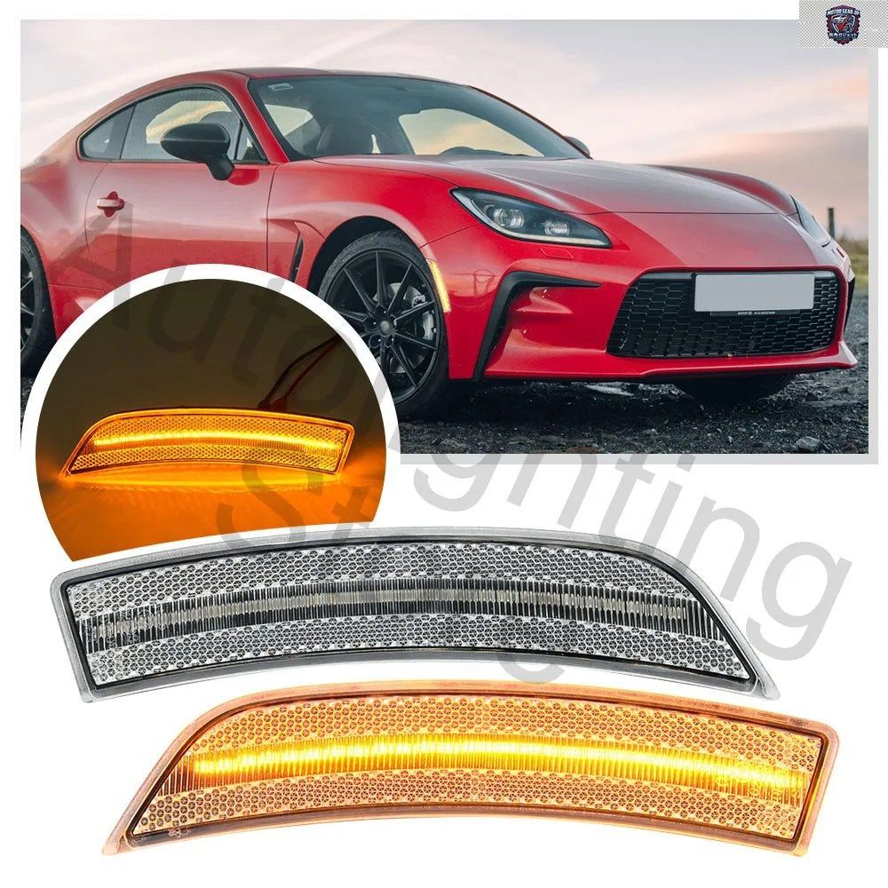 LEDフロントサイドマーカーライト トヨタ GR86 2022+ スバル BRZ 2022+ ターンシグナルライト フロントバンパーライト リフレクターランプ