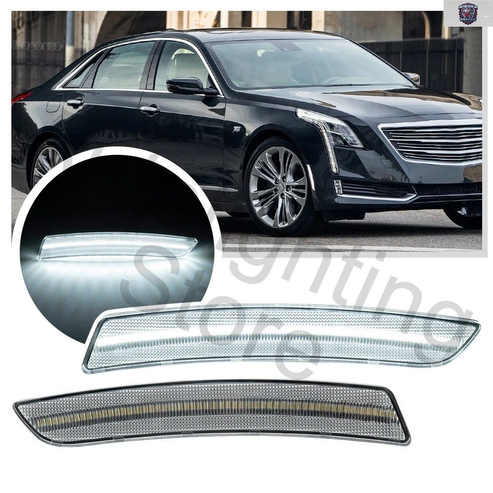 2個入り ホワイト LED フロントバンパー LED サイドマーカーライト キャデラック CT6 2016 - 20 CT6-V 2019 2020 ターンシグナルライト