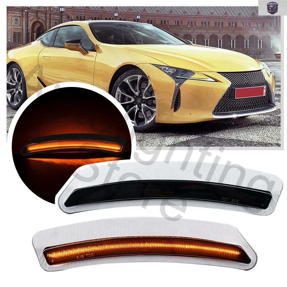 レクサス LC500/LC500H 2018 - 22個のLEDフロントリフレクターターンシグナルライトサイドマーカーインジケーターライトアセンブリ