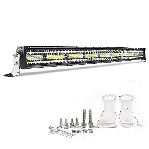 R★UNI-SHINE 42インチカーブLEDライトバー 260W 50000LM C字型トリプルロウライトバー 12V/24V汎用スポットフラッドコンボビームLEDドライビングライト IP68防水車用高輝度オフロードライトバー トラック ピ c351ca82
