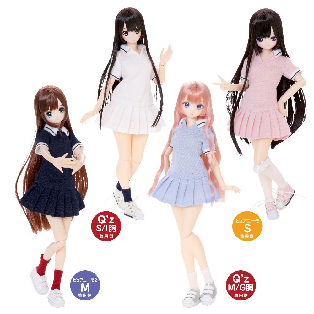 ほそかわ Q'z プリーツポロミニワンピース サックス - メルカリ