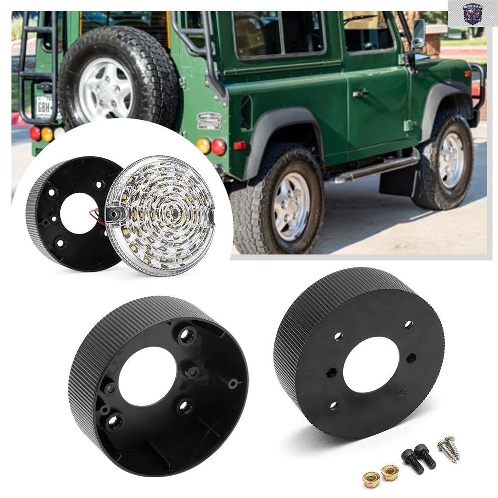 LEDマウント台座 ランドローバー ディフェンダー 90 110 130 1990 2000 -2016 127 NAS SPEC スタイル ライト フロント リア 95mm ランプ- A