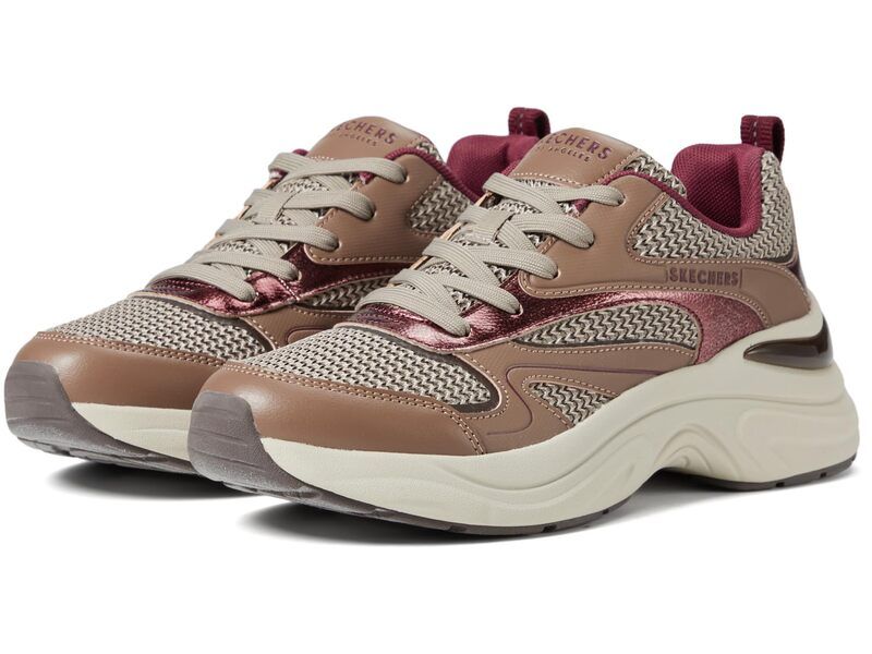 スケッチャーズ レディース シューズ スニーカー トール SKECHERS Hazel Metallic Soiree BrownDark Rose ブラウン