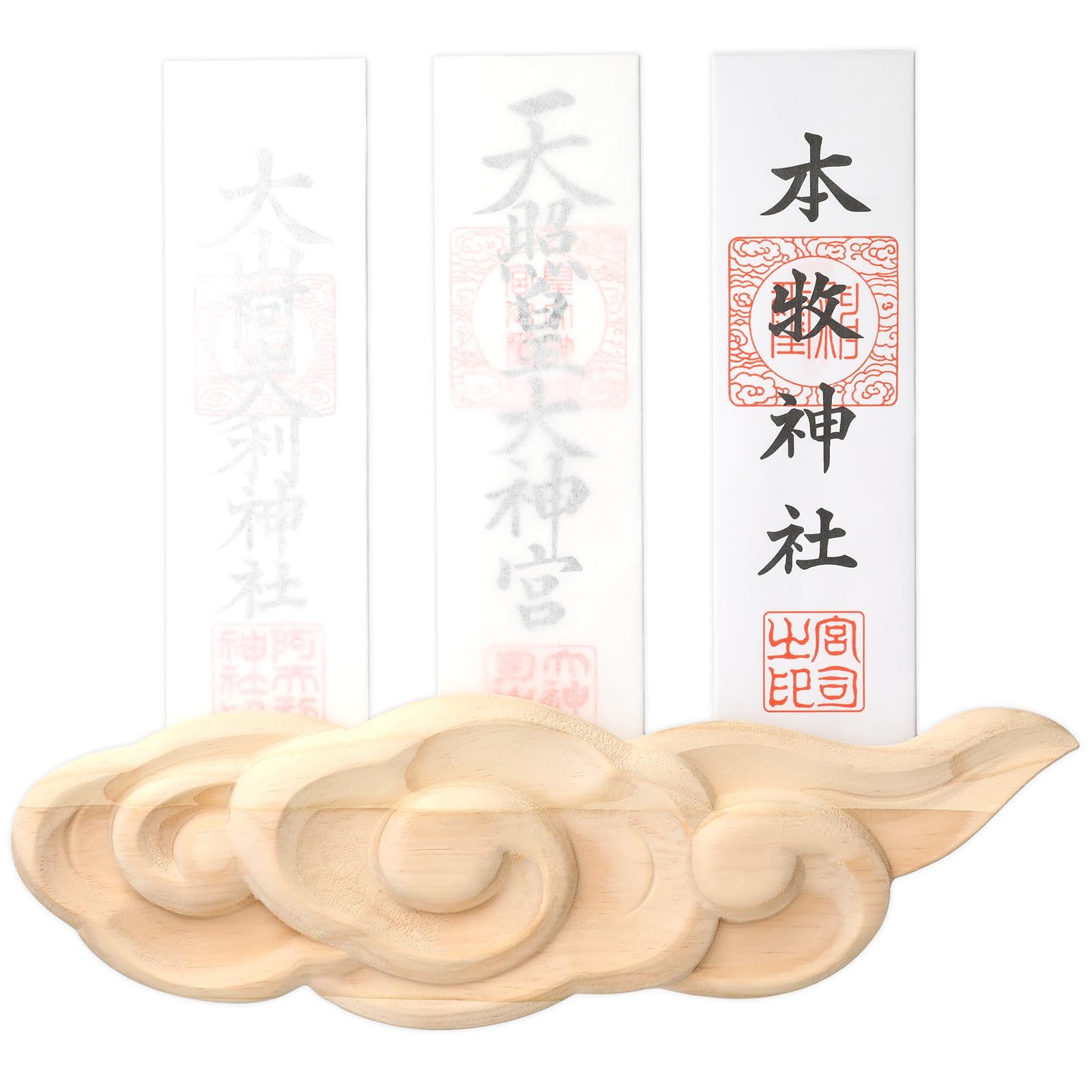 【新品】神棚 【神様も喜ぶ新しいカタチ】 筋斗雲 雲 御札立て お札立て おしゃれ インテリア モダン 壁掛け 簡易神棚 簡単設置 天然木 職人手作り (三社) e173d9e0