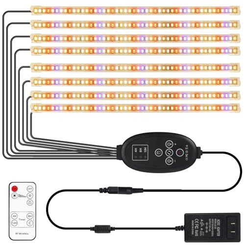 【新品】Esbaybulbs 植物育成ライト 8本セット 暖色系 384個LEDチップ フルスペクトル タイマー機能(4/8/12H) 10階段調光 八つ照明モード 野菜 多肉 室内栽培 水耕栽培 家庭菜園 植物工場に適合します 48acc190