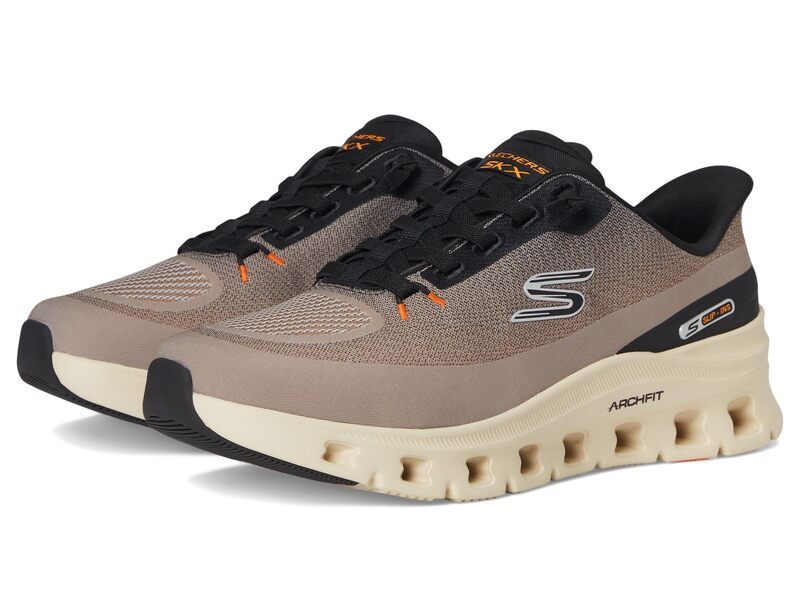 スケッチャーズ メンズ シューズ スニーカー SKECHERS Arch Fit GlideStep Pro Hands Free SlipIn TaupeBlack ブラック