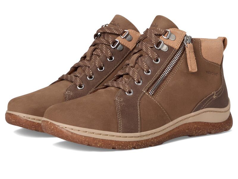 クラークス レディース シューズ ブーツ・レインブーツ Clarks Orlene Top Waterproof Dark Sand Nubuc サンド