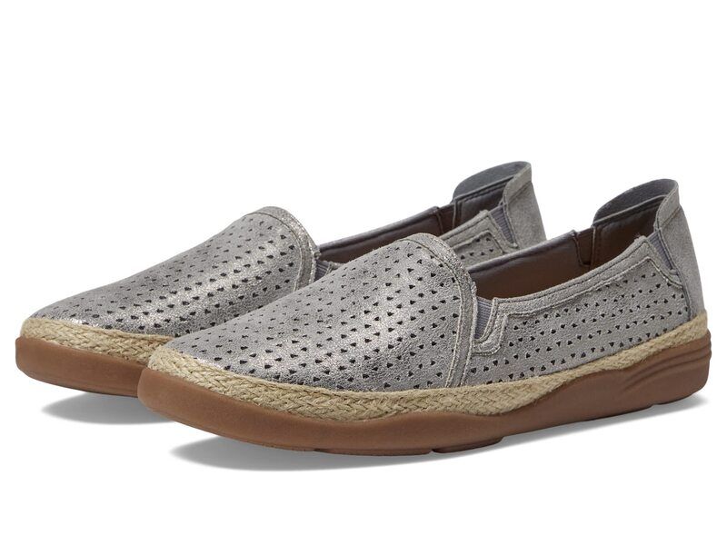 クラークス レディース シューズ スリッポン・ローファー Clarks Elaina Ruby Pewter Textile ピューター