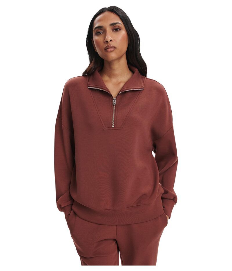 バーレイ レディース アウター パーカー・スウェット セーター Varley Hawley 12 Zip Sweater Cinnamon
