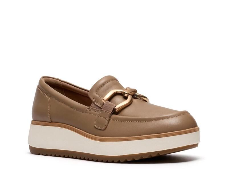クラークス レディース シューズ スリッポン・ローファー ClarksZylah Top Wedge Loafer Taupe Leather トープ