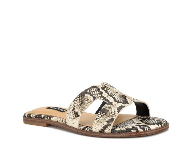 ナインウェスト レディース シューズ サンダル Nine West Giny Sandal White Snake Print Synthetic ホワイト
