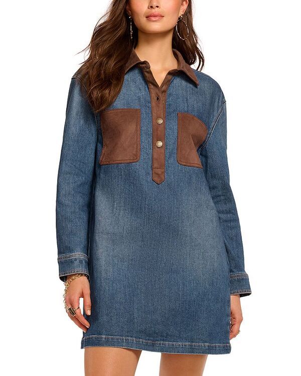レイミー ブルック レディース トップス ワンピース コントラスト デニム Ramy Brook Winnifred Contrast Collar Denim Dress Medium Wash デ