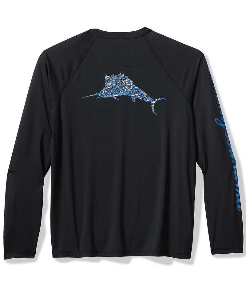 トッミーバハマ メンズ トップス シャツ トール Tシャツ Tommy Bahama Big Tall Chill Time Surf Long Sleeve TShirt Jet Black ブラッ