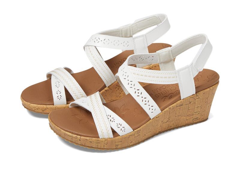スケッチャーズ レディース シューズ ヒール SKECHERS Beverlee Delicate Glow White ホワイト