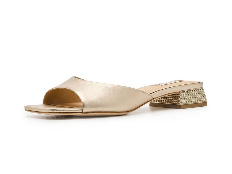 バッジェリーミシュカ レディース シューズ サンダル Badgley Mischka Oahu Champagne Leath シャンパン