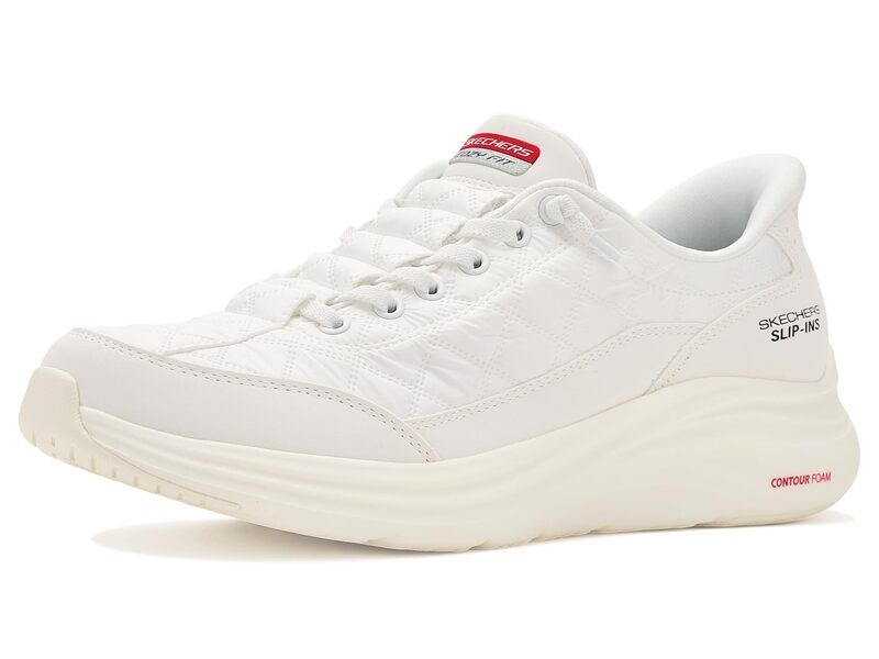 スケッチャーズ レディース シューズ スニーカー SKECHERS Contour Foam Cozy Fit Hands Free SlipIns White ホワイト