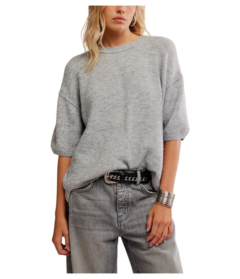 フリーピープル レディース アウター ニット・セーター Tシャツ Free People Margot Sweater Tee Heather Grey グレー
