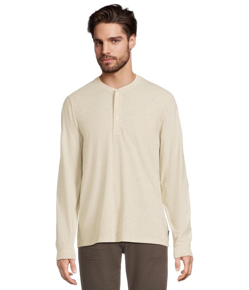 エルエルビーン メンズ トップス シャツ LLBean Performance Pima Henley Long Sleeve Oyster Tan Heat タン