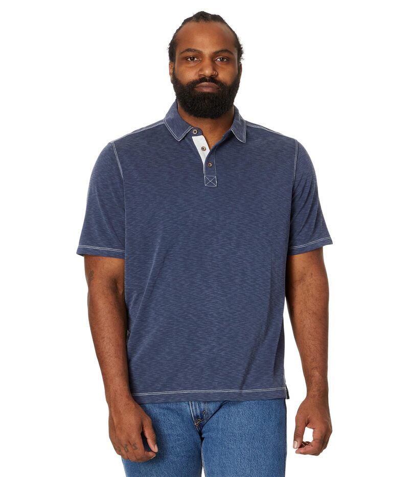 ジョンストンアンドマーフィー メンズ トップス シャツ ヴィンテージ Johnston Murphy Vintage Slub Polo Navy ネイビー