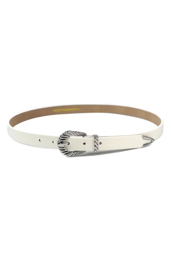 プティ モーメンツ レディース アクセサリー ベルト レザー フェイクレザー Petit Momentslimodern Rodeo Faux Leather Belt White Silver ホワ