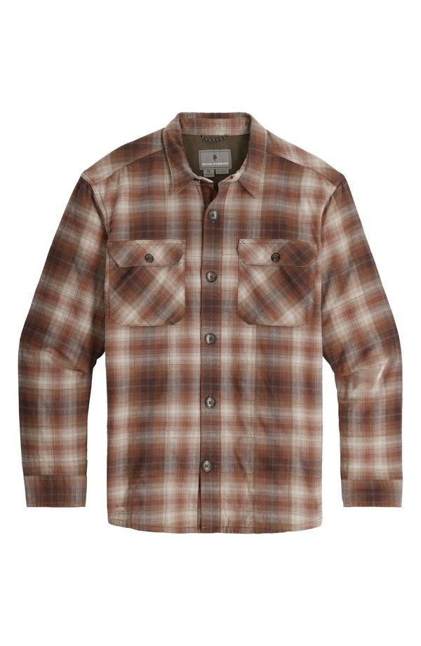 ロイヤルロビンズ メンズ トップス シャツ キャップ フリース ROYAL ROBBINSnowcaplaid Fleece Lined Shirt Seal Brown Plaid ブラウン