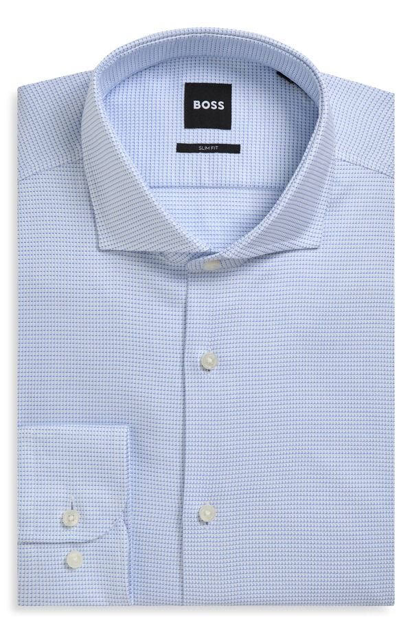 ボス メンズ トップス シャツ スリムフィット コットン BOSS PHank Slim Fit Cotton Dresshirt Light Past Blue ブルー