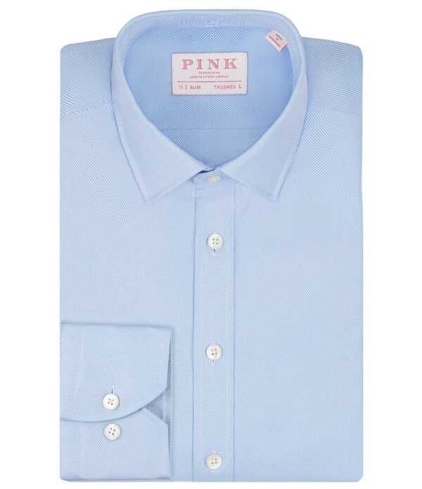 トーマスピンク メンズ トップス シャツ Thomas Pink Tailored Fit Spread Collar Solidresshirt Light Blue ブルー