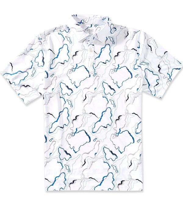 ローヌ メンズ トップス シャツ Rhone Drive Time Short Sleeve Polo Shirt White Camo ホワイト