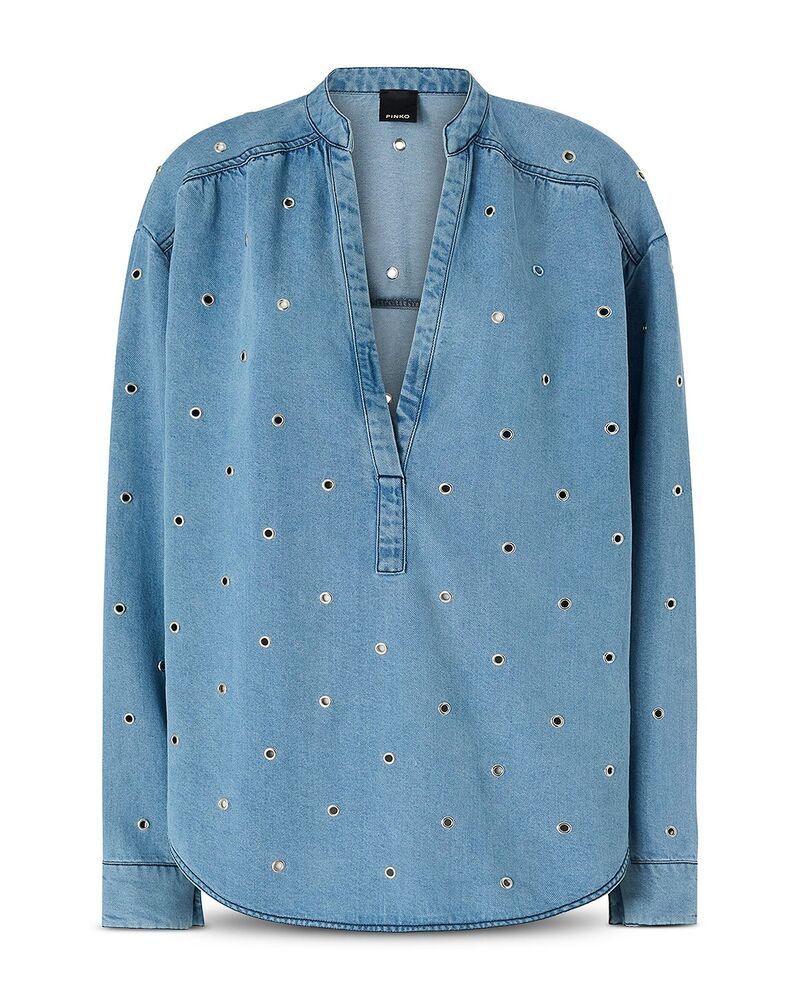 ピンコ レディース トップス シャツ デニム PINKO Bellicoso Blusa Light Denim Shirt Pje デニム