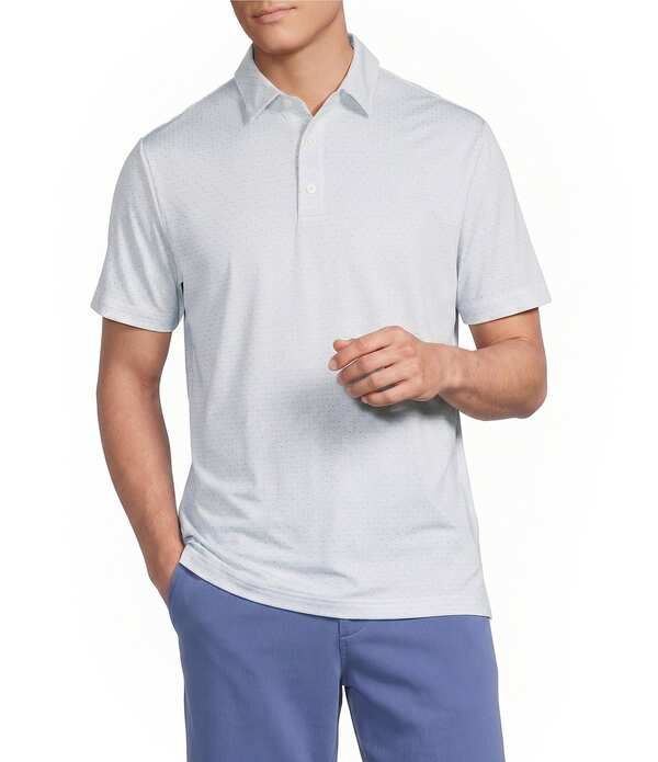 ダニエル クレミュ メンズ トップス シャツ プリント Cremieux Blue Label Performance Stretch Geo Print Short Sleeve Golf Polo
