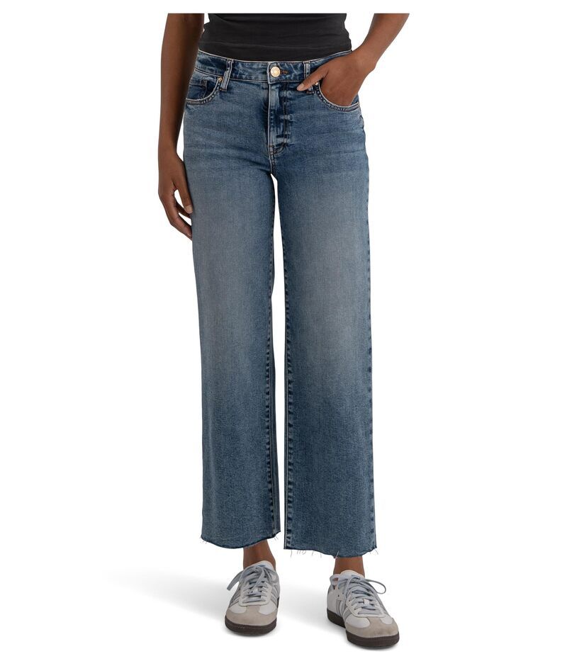 カットフロムザクロス レディース ボトムス デニムパンツ ワイドレッグ KUT from the Kloth Charlotte HighRise Wide Leg with Raw Hem Star