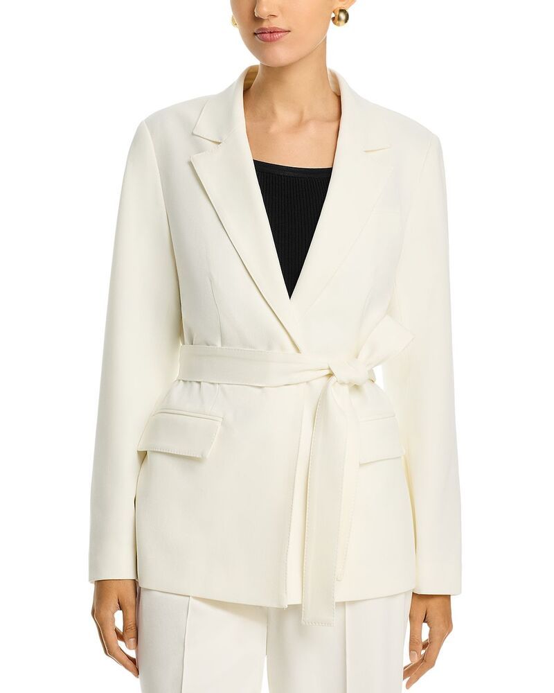 ティー・タハリ レディース アウター ジャケット・ブルゾン ブレザー Tahari Single Button Self Tie Blazer White Star ホワイト