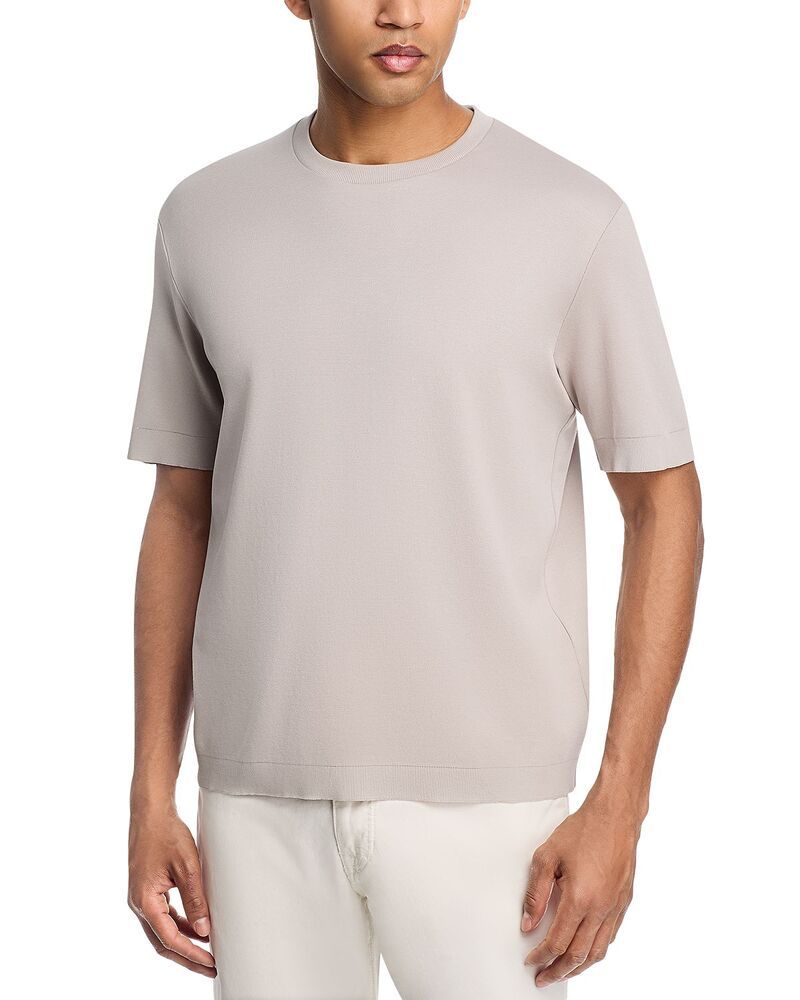 ヘルノ メンズ トップス Tシャツ ニット Herno Double Layered Short Sleeve Knitee Pearl Grey パール