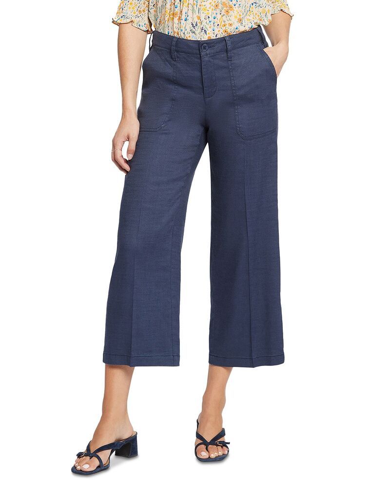 エヌワイディージェイ レディース ボトムス カジュアルパンツ ワイドレッグ クロップド NYDJ Wide Leg Cropped Pants Oxford Navy ネイビー