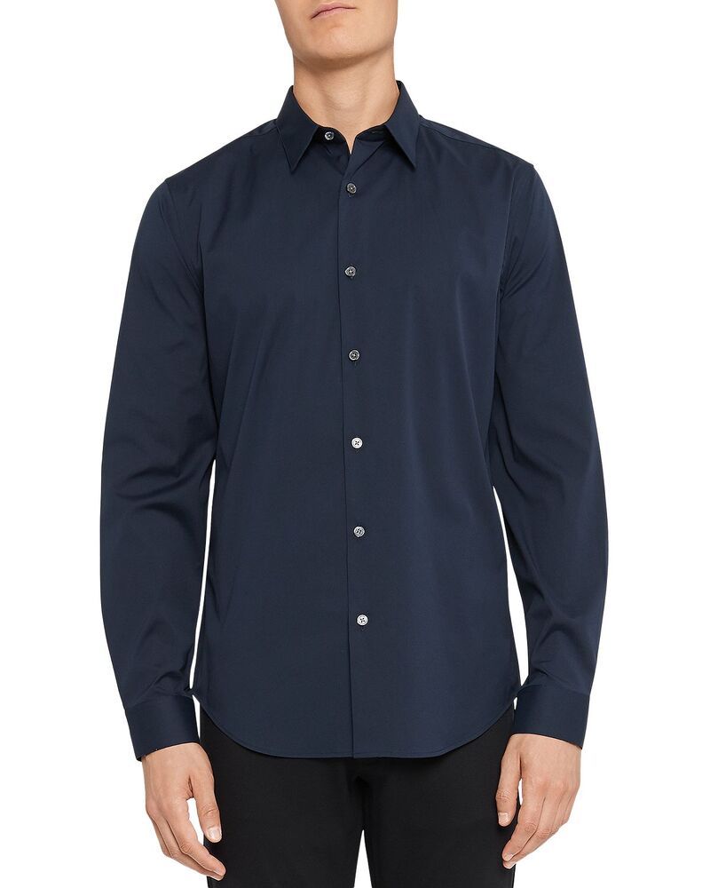 セオリー メンズ トップス シャツ ボタンダウン Theory Sylvain Button Down in Wealth Eclipse