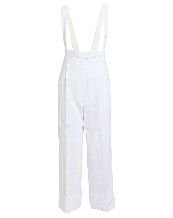 トムブラウン レディース ボトムス カジュアルパンツ ワイドパンツ THOM BROWNE White ホワイト