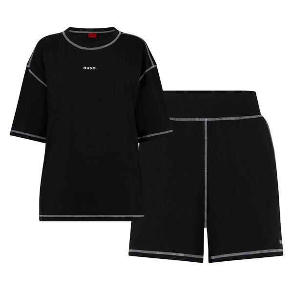 フューゴ レディース アンダーウェア ナイトウェア Hugo Nite Set 10272272 01 Pyjama Womens Black ブラック