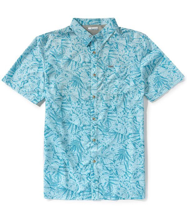 コロンビア メンズ トップス シャツ プリントール Columbia PFG Big Tall Super Slack Tide Leaf Print Short Sleeve Woven Shirt