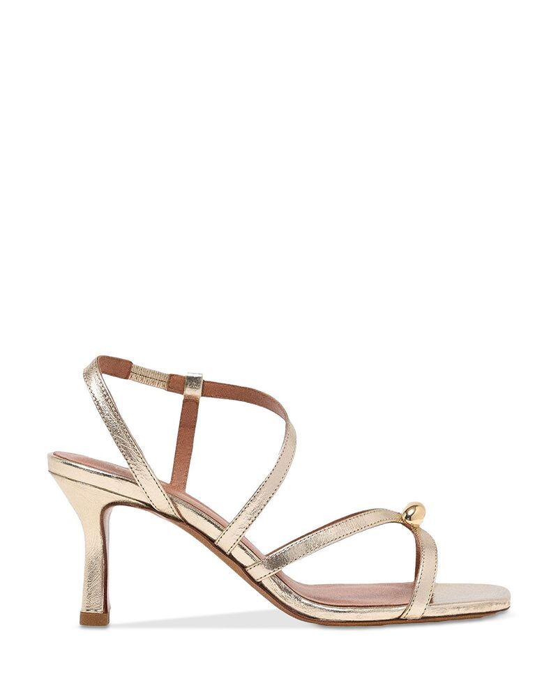 マージュ レディース シューズ サンダル トール レザー Maje Womens Metallic Leather Multi Strap Sandals Light Gold ゴールド