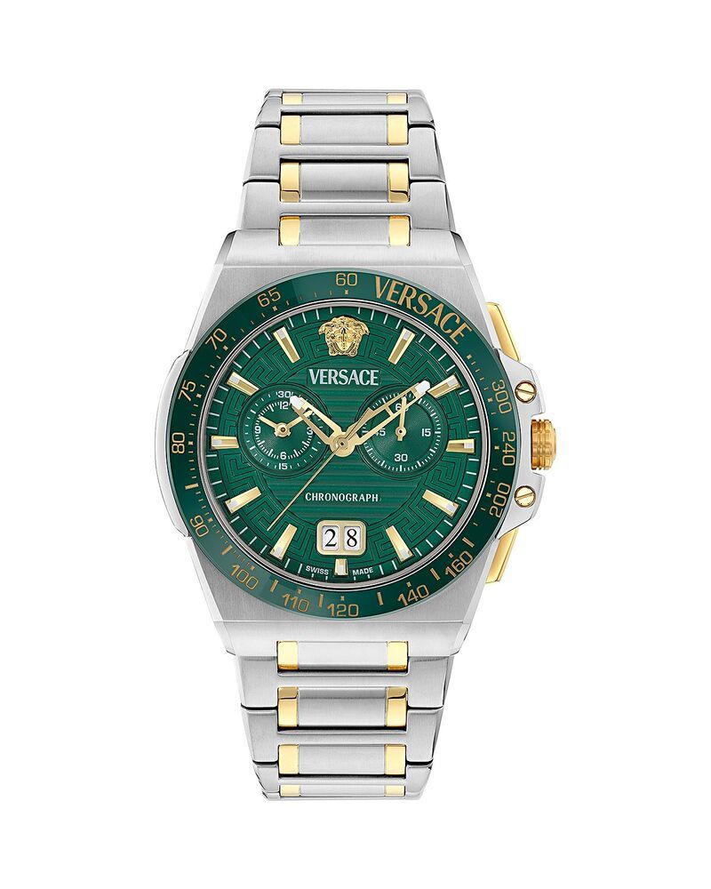 ヴェルサーチ レディース アクセサリー 腕時計 Versace Greca Reaction Chronograph 43mm Two Tone