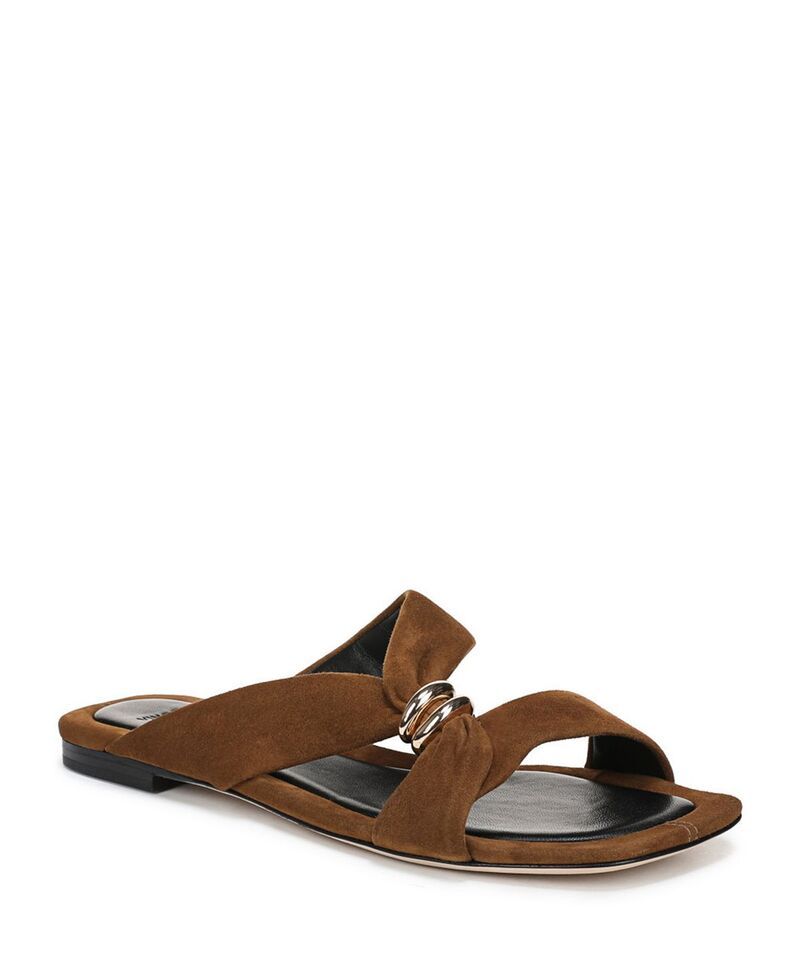 ヴィンス レディース シューズ サンダル レザー Vince Womens Vilma Leather Slide Sandals Elmwood